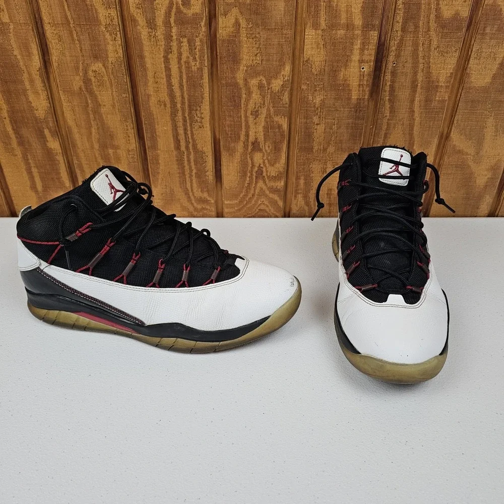 Air Jordan Prime Flight Shoes Mens Sz 10 White Black Gym Red 616846-101
